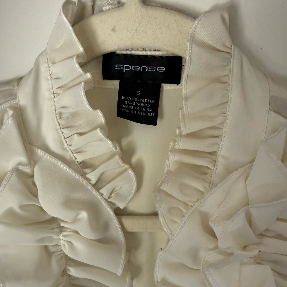 Spense Cream Ruffle Front Blouse - Picture 2 of 2